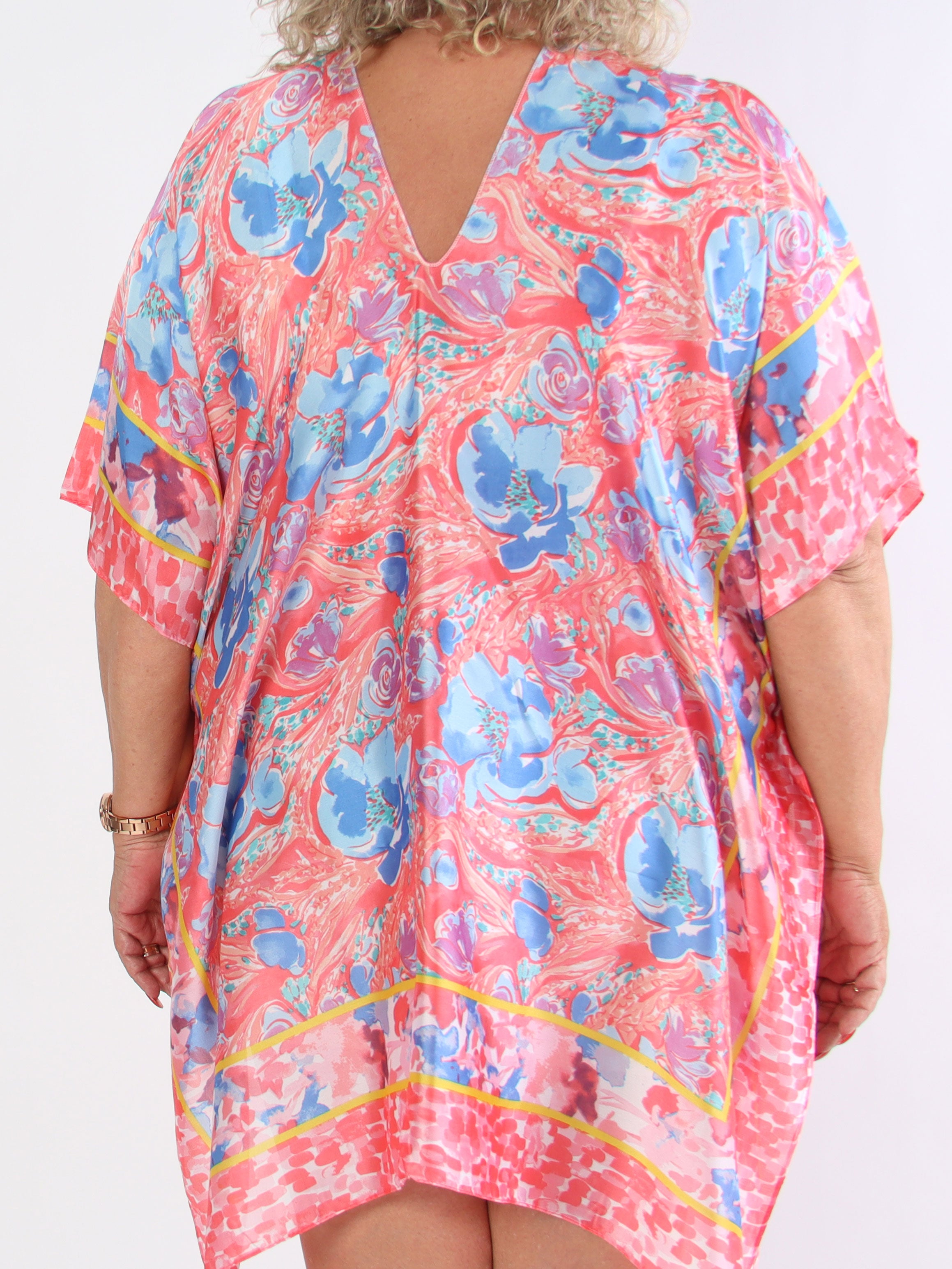 Fryd - Mønstret plus size tunika i blødt viskose og silke